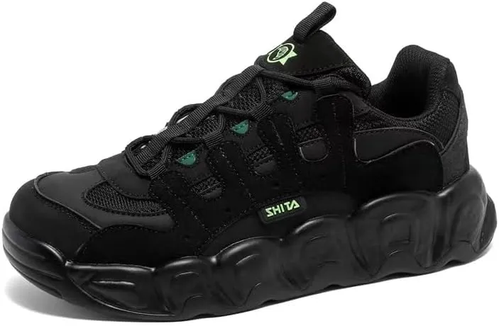 Couple Daddy Shoes Breathable of All Matching Thick Sole Single Shoes Trend Casual Shoes (Black, Big Kid, Men, 6, Numeric, US Footwear Size System, Medium)