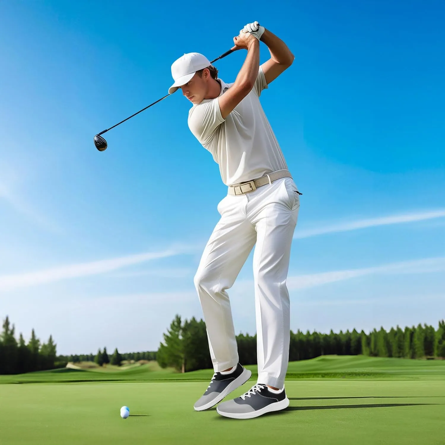 Custom Spikeless Golf Shoes for Men Women, Lightweight Breathable Golf Sneakers with Air-Outer, Customized for Teams