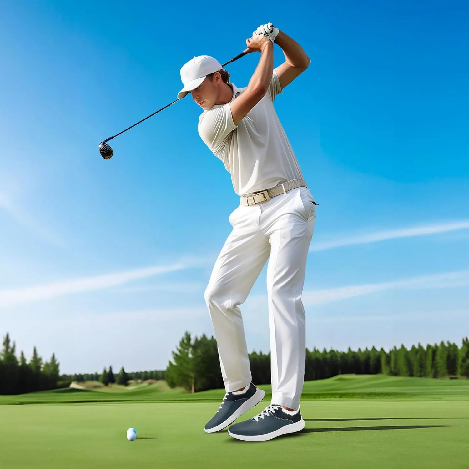 Custom Spikeless Golf Shoes for Men Women, Lightweight Breathable Golf Sneakers with Air-Outer, Customized for Teams