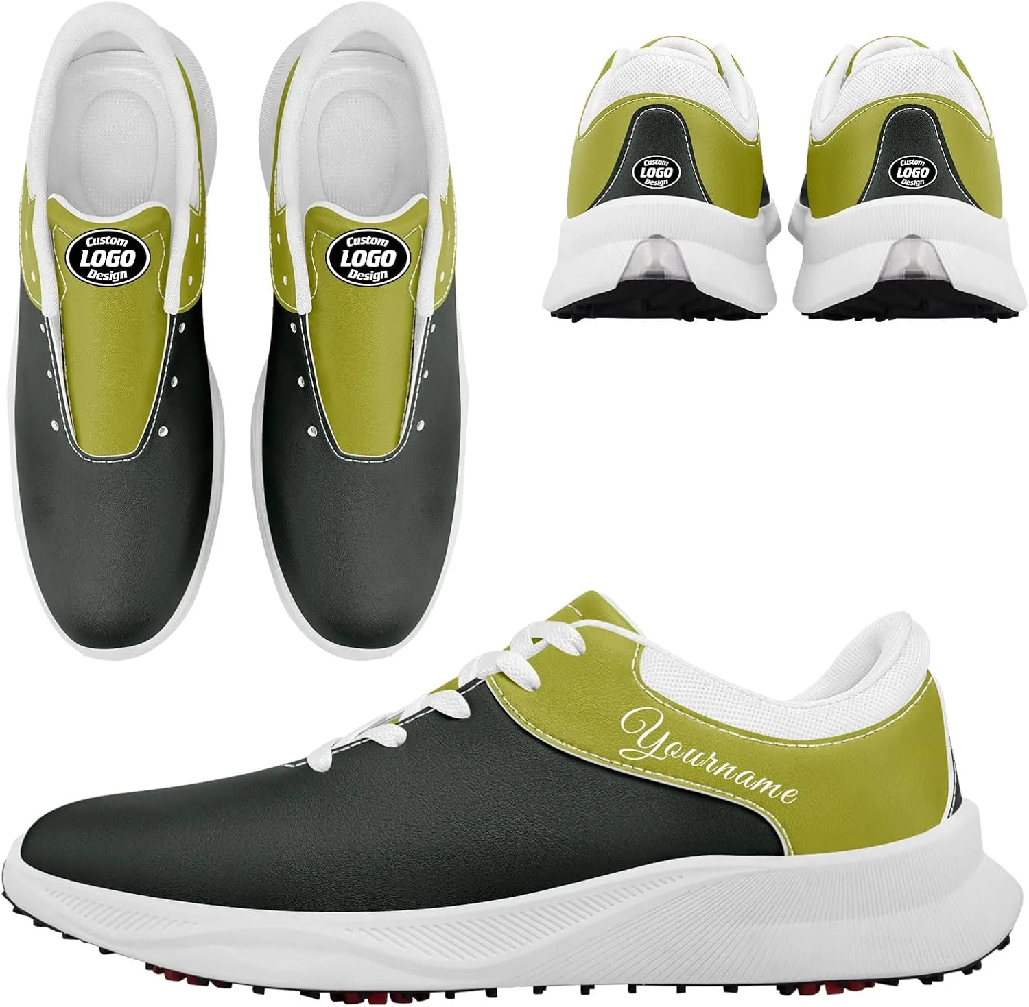 Custom Spikeless Golf Shoes for Men Women, Lightweight Breathable Golf Sneakers with Air-Outer, Customized for Teams