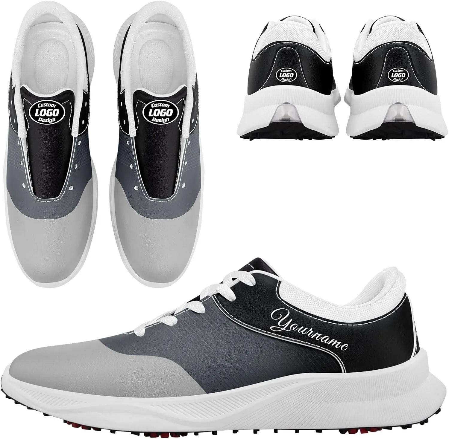 Custom Spikeless Golf Shoes for Men Women, Lightweight Breathable Golf Sneakers with Air-Outer, Customized for Teams