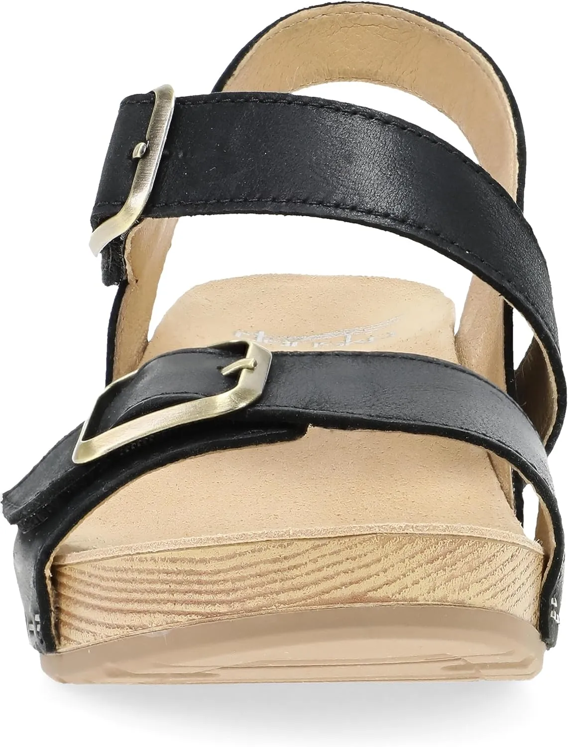 Dansko Trinity Wedge Sandal for Women – Contoured Footbed for All-Day Comfort and Support – Hook & Loop Strap with Buckle Detail – Lightweight Rubber Outsole