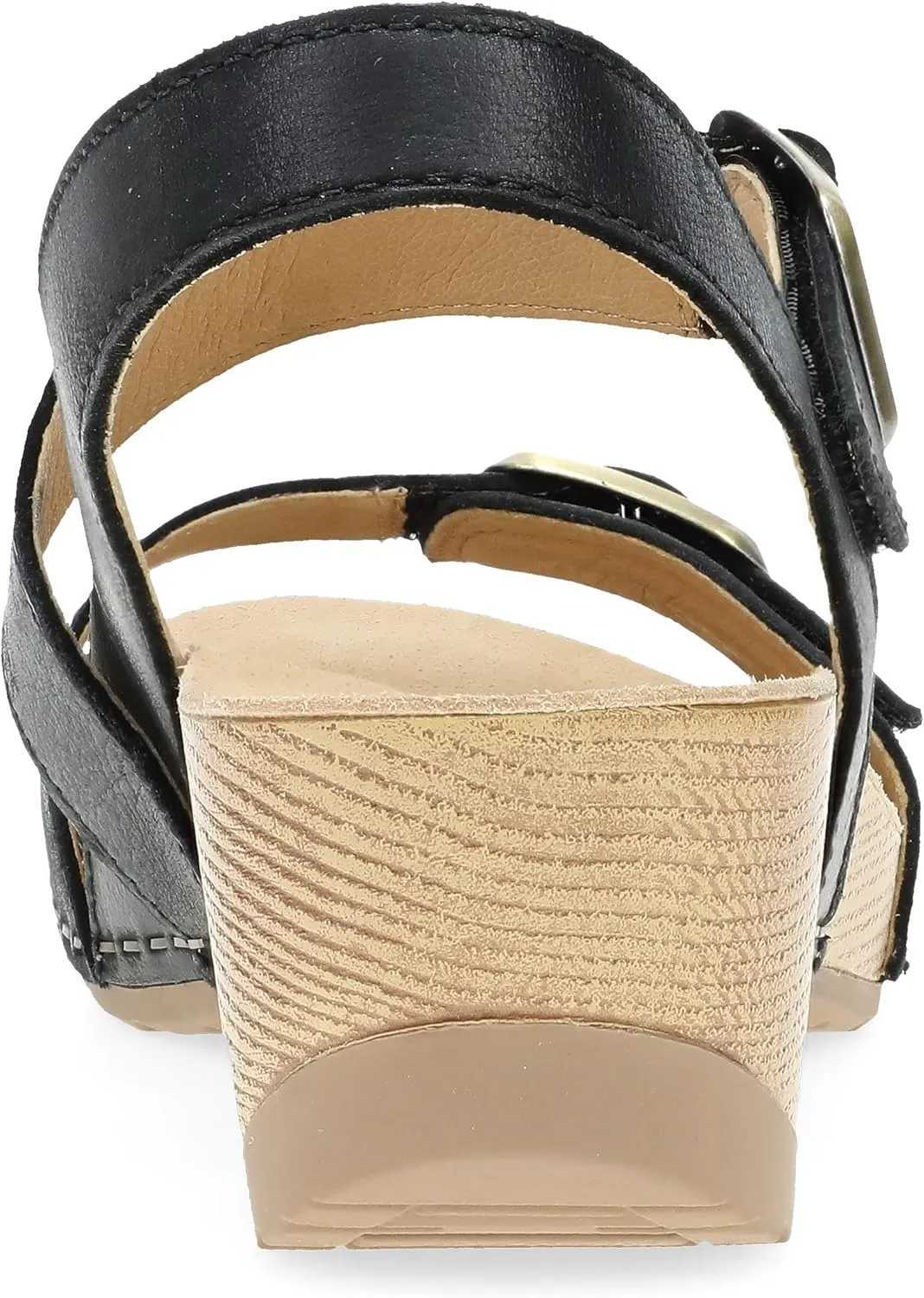 Dansko Trinity Wedge Sandal for Women – Contoured Footbed for All-Day Comfort and Support – Hook & Loop Strap with Buckle Detail – Lightweight Rubber Outsole