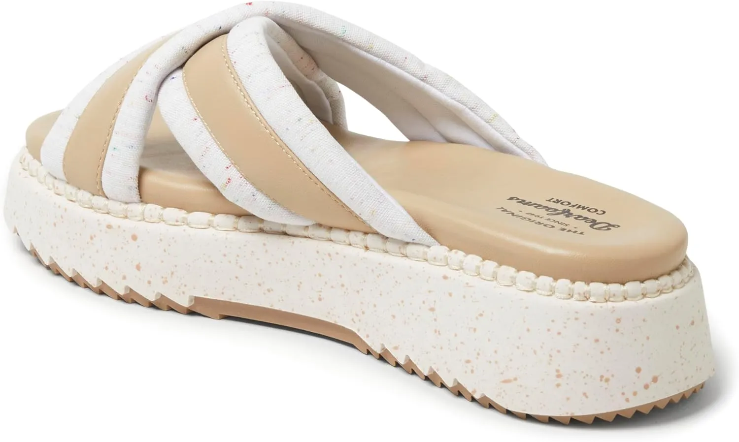 Dearfoams Women's Daisy Wedge Platform Slide Sandal