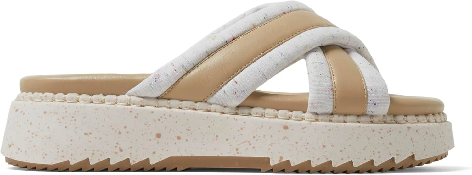 Dearfoams Women's Daisy Wedge Platform Slide Sandal