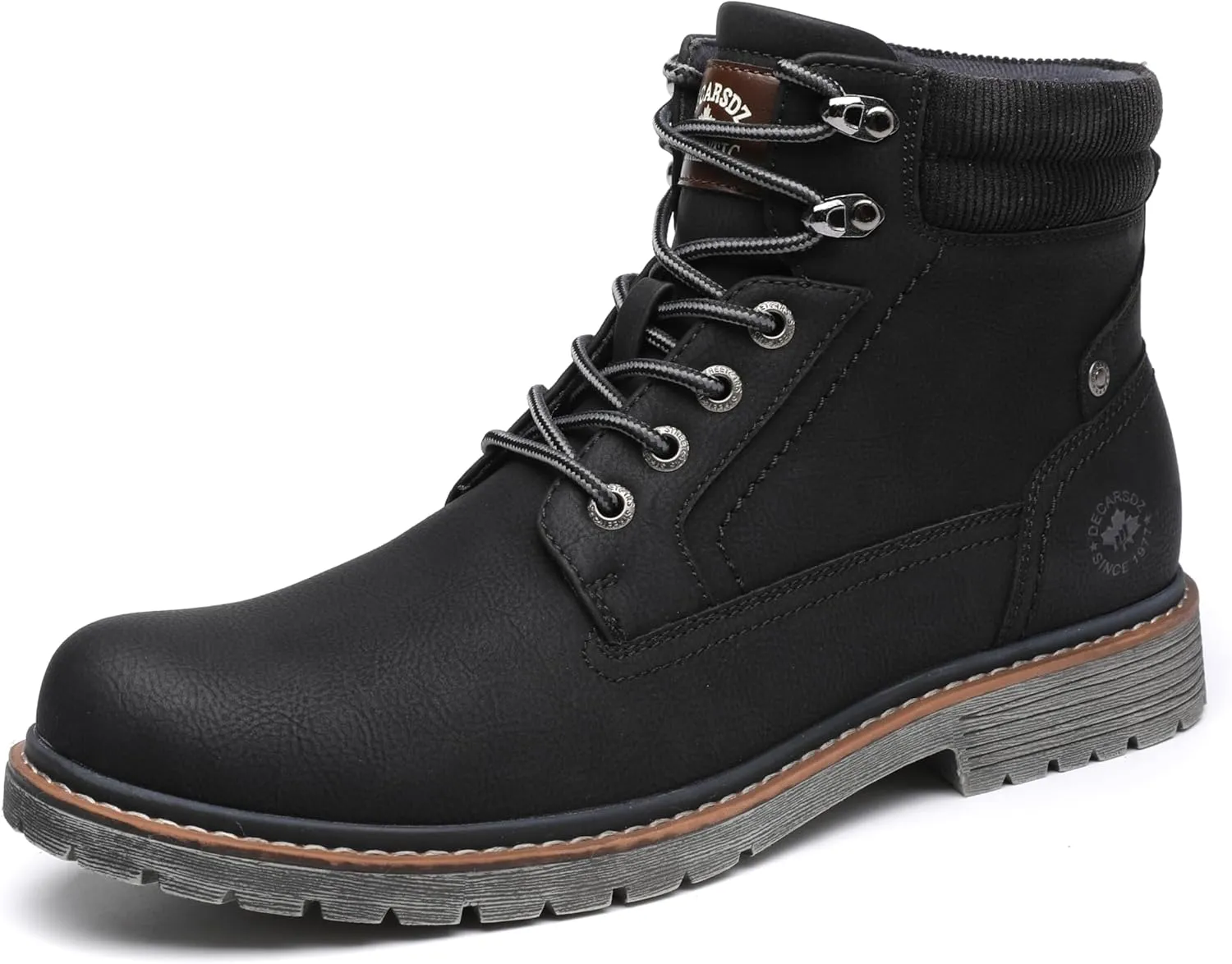 DECARSDZ Men's Fashion Lace-up Casual Chukka Boots for Men Zipper Boot