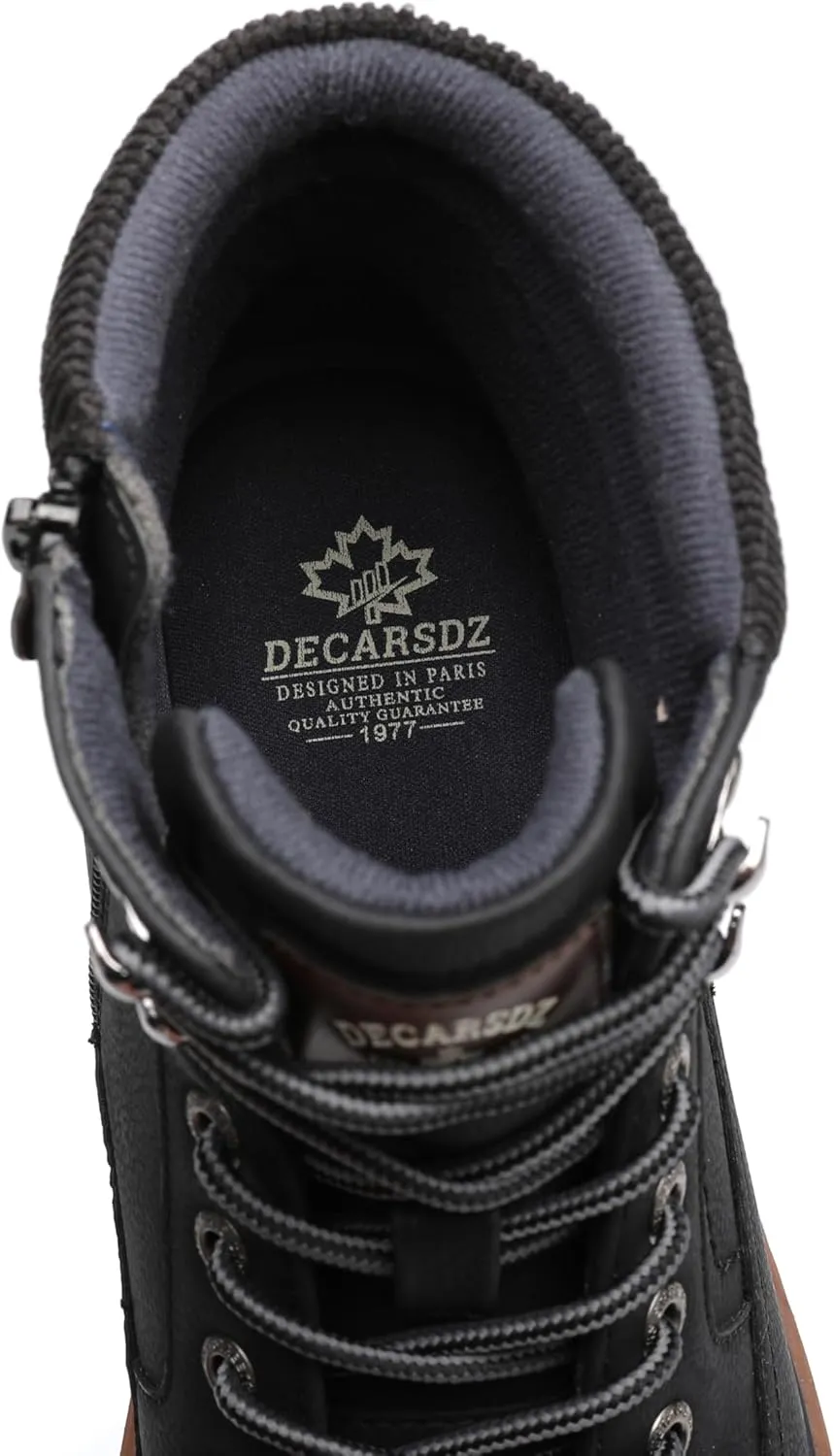DECARSDZ Men's Fashion Lace-up Casual Chukka Boots for Men Zipper Boot