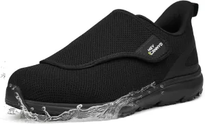 Diabetic Shoes for Men Wide Non-Slip Water-Resistant Orthopedic Walking Shoes Adjustable Closure Sneakers for Swollen Feet Neuropathy Relief for Easy Fit, Arch Support