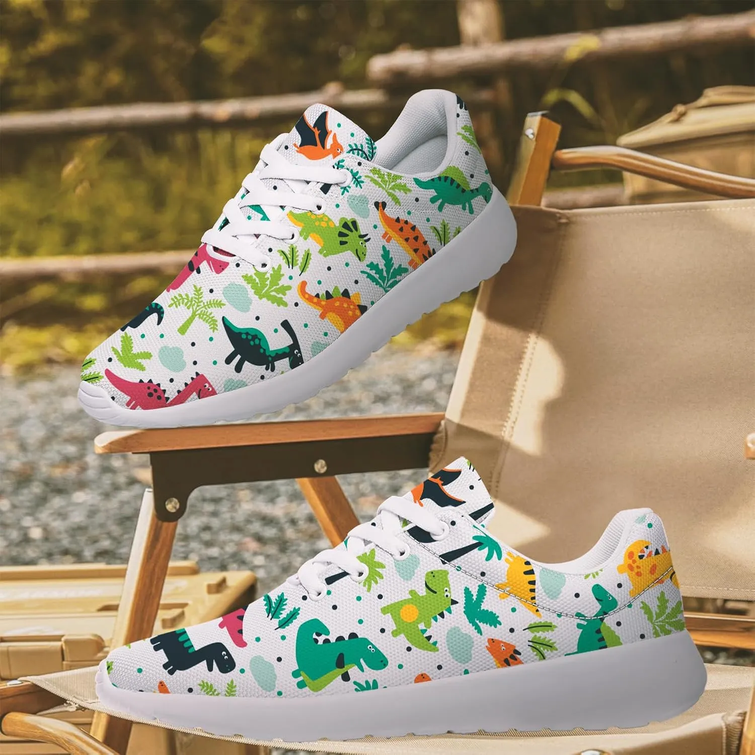 Dinosaur Shoes Womens Mens Tennis Shoes Cartoon Sneakers Gifts for Women Men