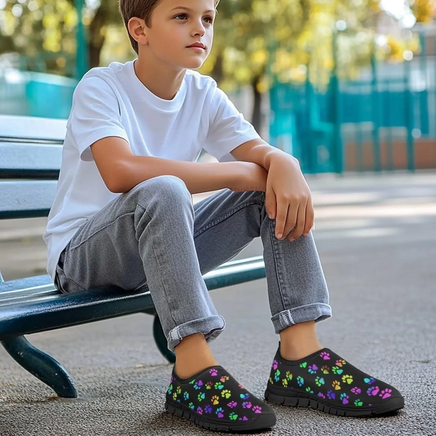 Doojoayie Boys Slip On Sneakers Breathable Summer Tennis Shoes for School Boys
