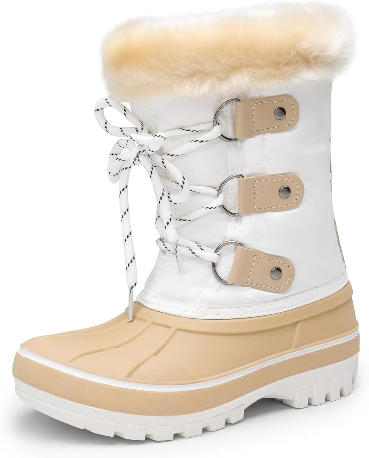 DREAM PAIRS Boys & Girls Faux Fur-Lined Ankle Winter Snow Boots