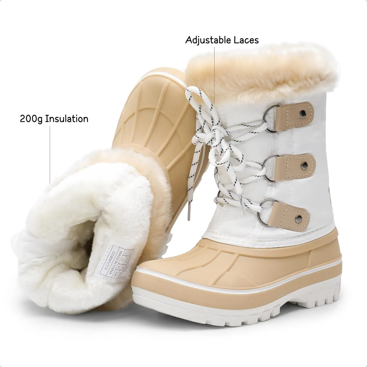 DREAM PAIRS Boys & Girls Faux Fur-Lined Ankle Winter Snow Boots