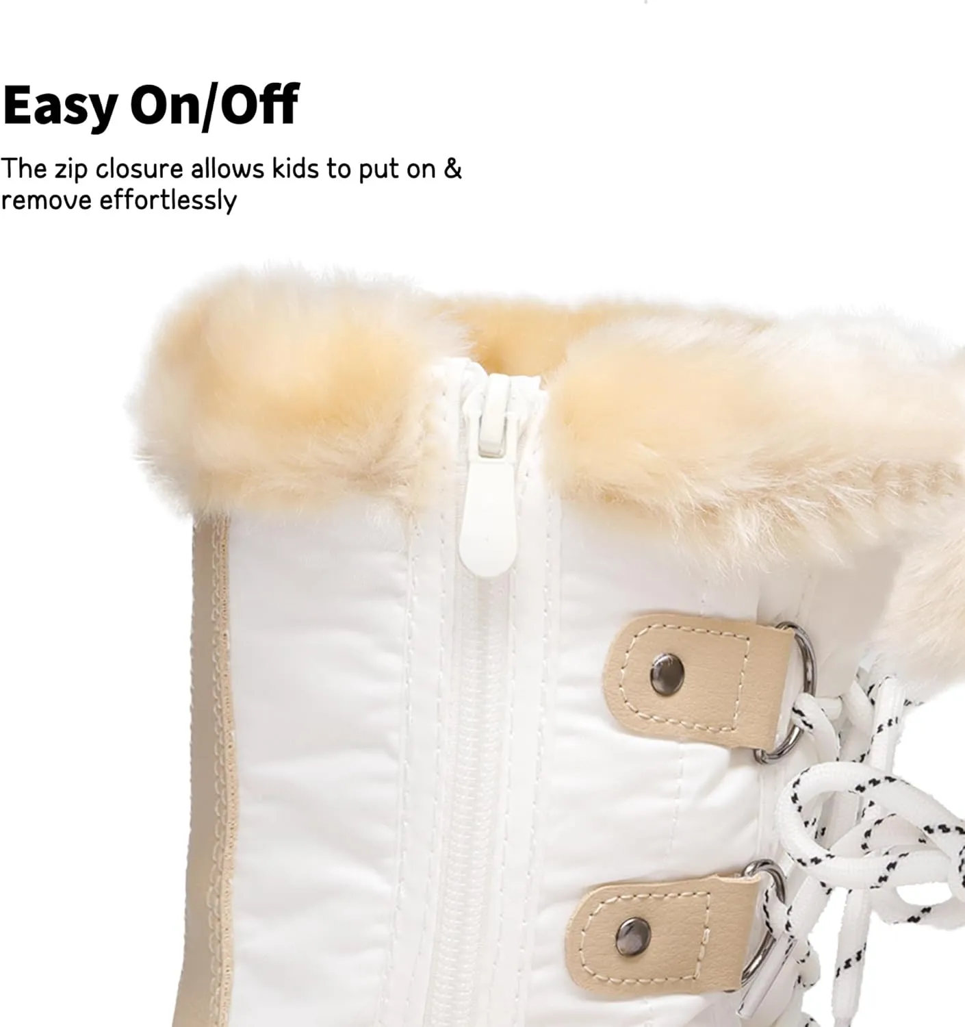 DREAM PAIRS Boys & Girls Faux Fur-Lined Ankle Winter Snow Boots