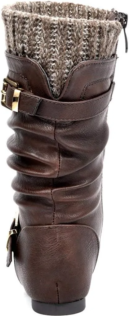 DREAM PAIRS Girl's Faux Fur Lined Knee High Winter Riding Boots(Toddler/Little Kid/Big Kid)