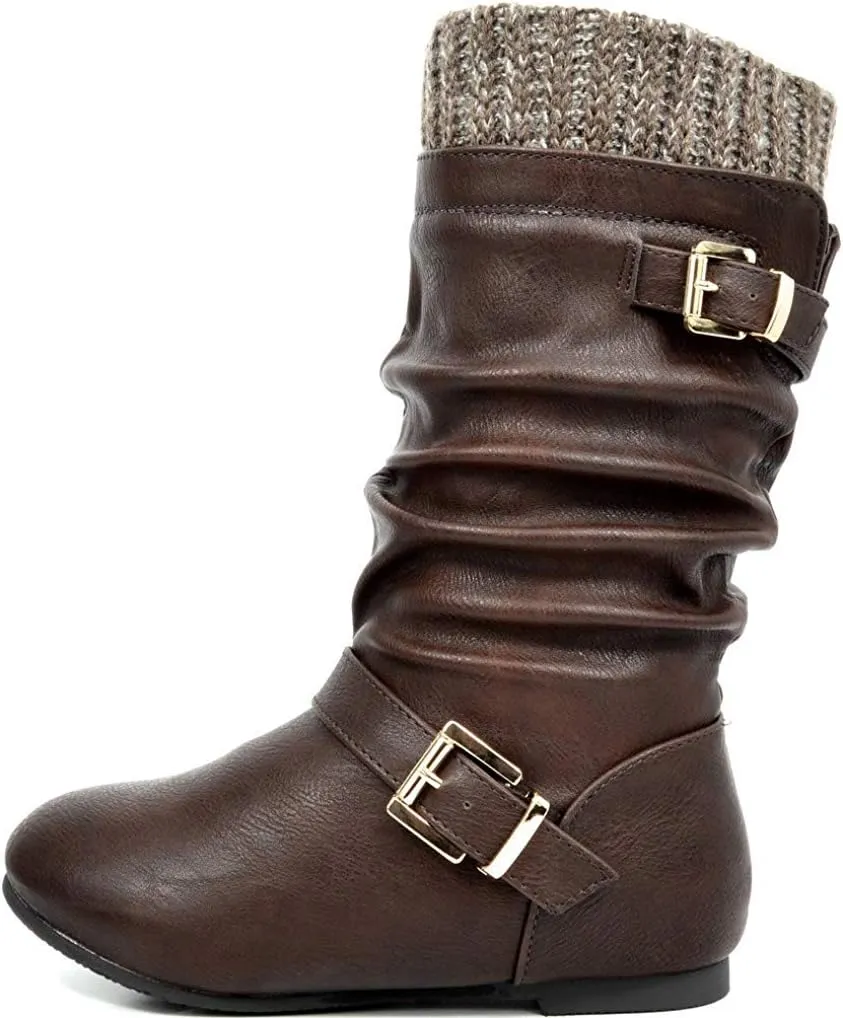 DREAM PAIRS Girl's Faux Fur Lined Knee High Winter Riding Boots(Toddler/Little Kid/Big Kid)