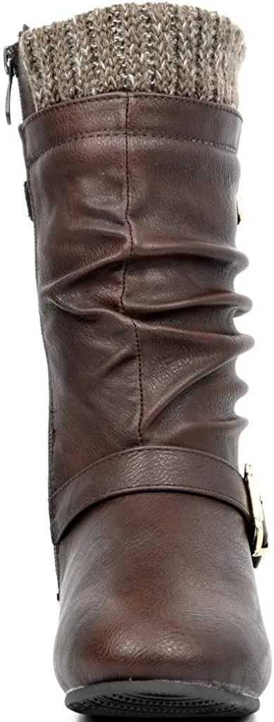 DREAM PAIRS Girl's Faux Fur Lined Knee High Winter Riding Boots(Toddler/Little Kid/Big Kid)