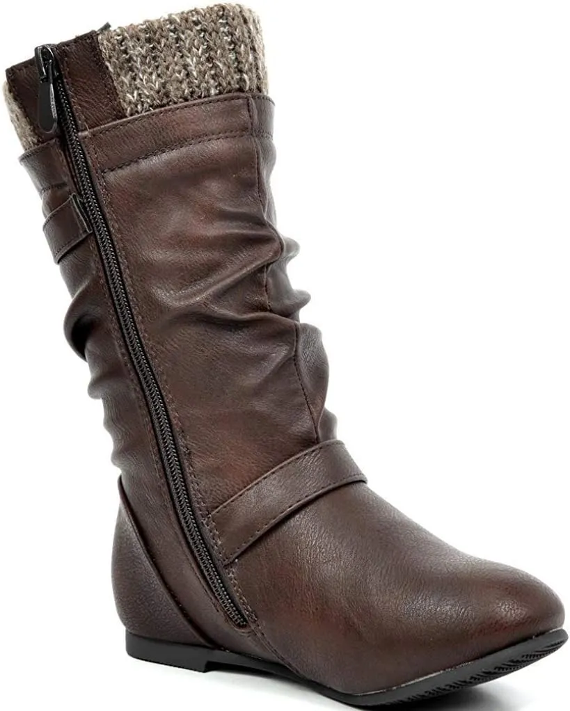 DREAM PAIRS Girl's Faux Fur Lined Knee High Winter Riding Boots(Toddler/Little Kid/Big Kid)