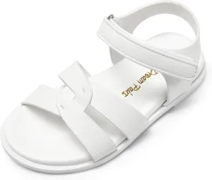 DREAM PAIRS Girls Sandals Open Toe Princess Flat Sandals Strappy Summer Shoes Toddler/Little Kid