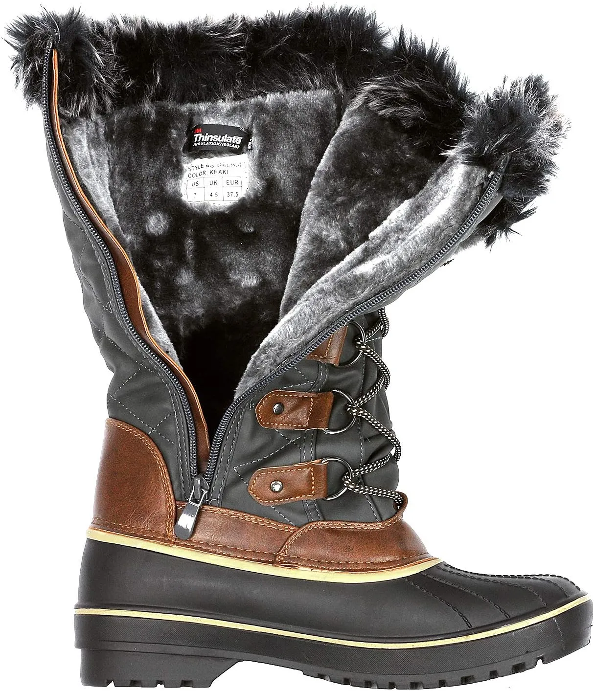 DREAM PAIRS Women's DP Warm Faux Fur Lined Mid Calf Winter Snow Boots