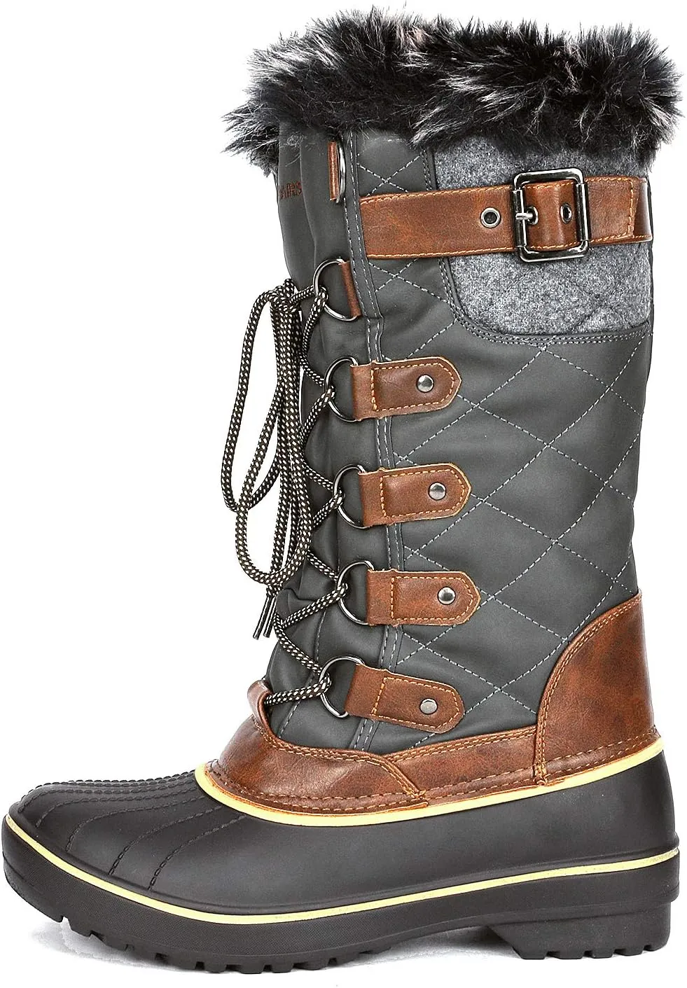 DREAM PAIRS Women's DP Warm Faux Fur Lined Mid Calf Winter Snow Boots
