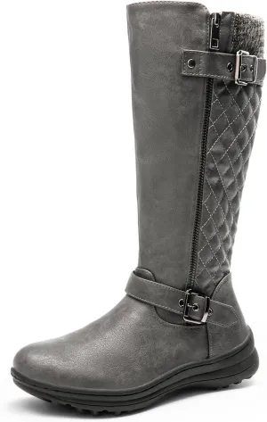 DREAM PAIRS Women's Faux Fur Knee High Boot Round Toe Fall Winter Boots