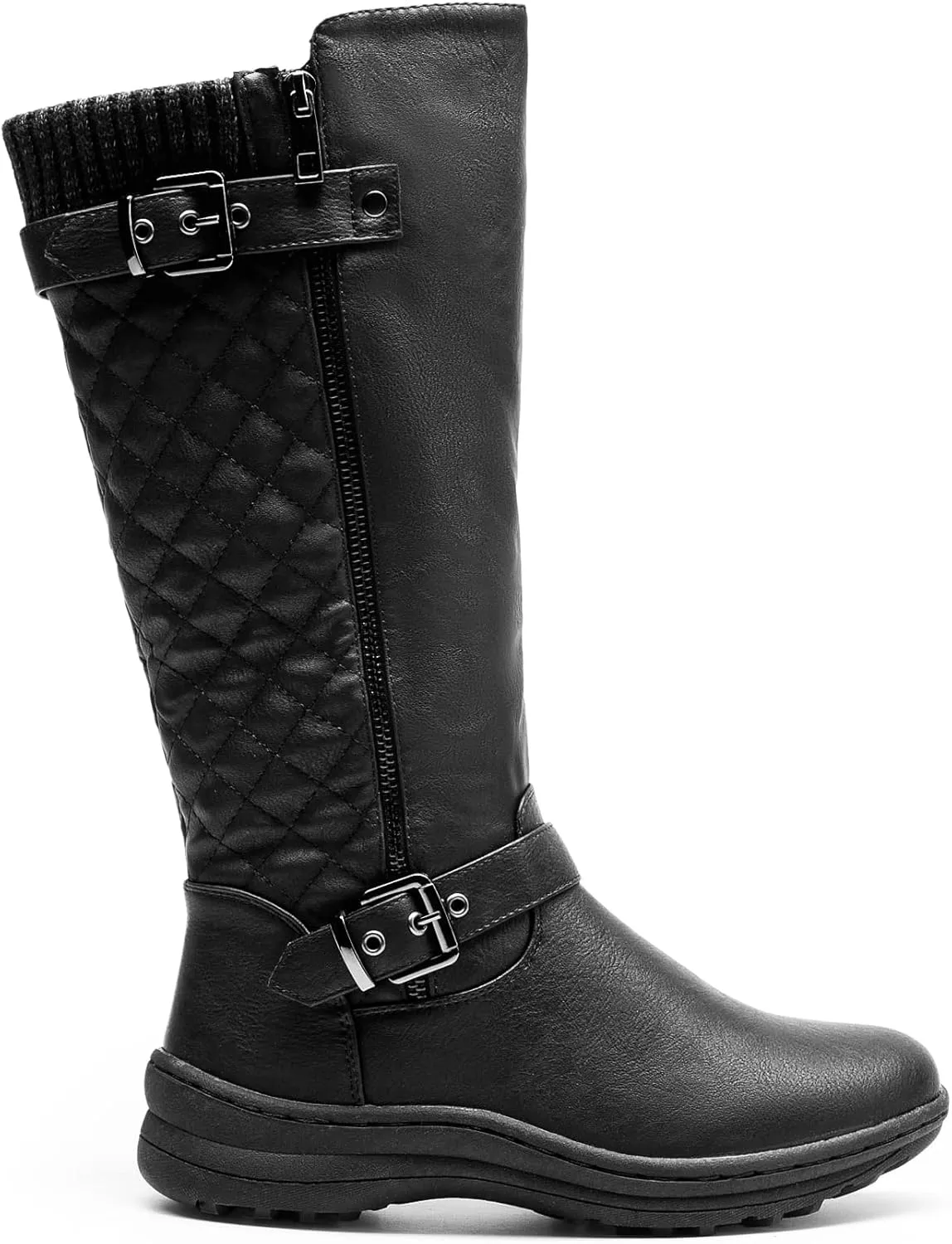 DREAM PAIRS Women's Faux Fur Knee High Boot Round Toe Fall Winter Boots