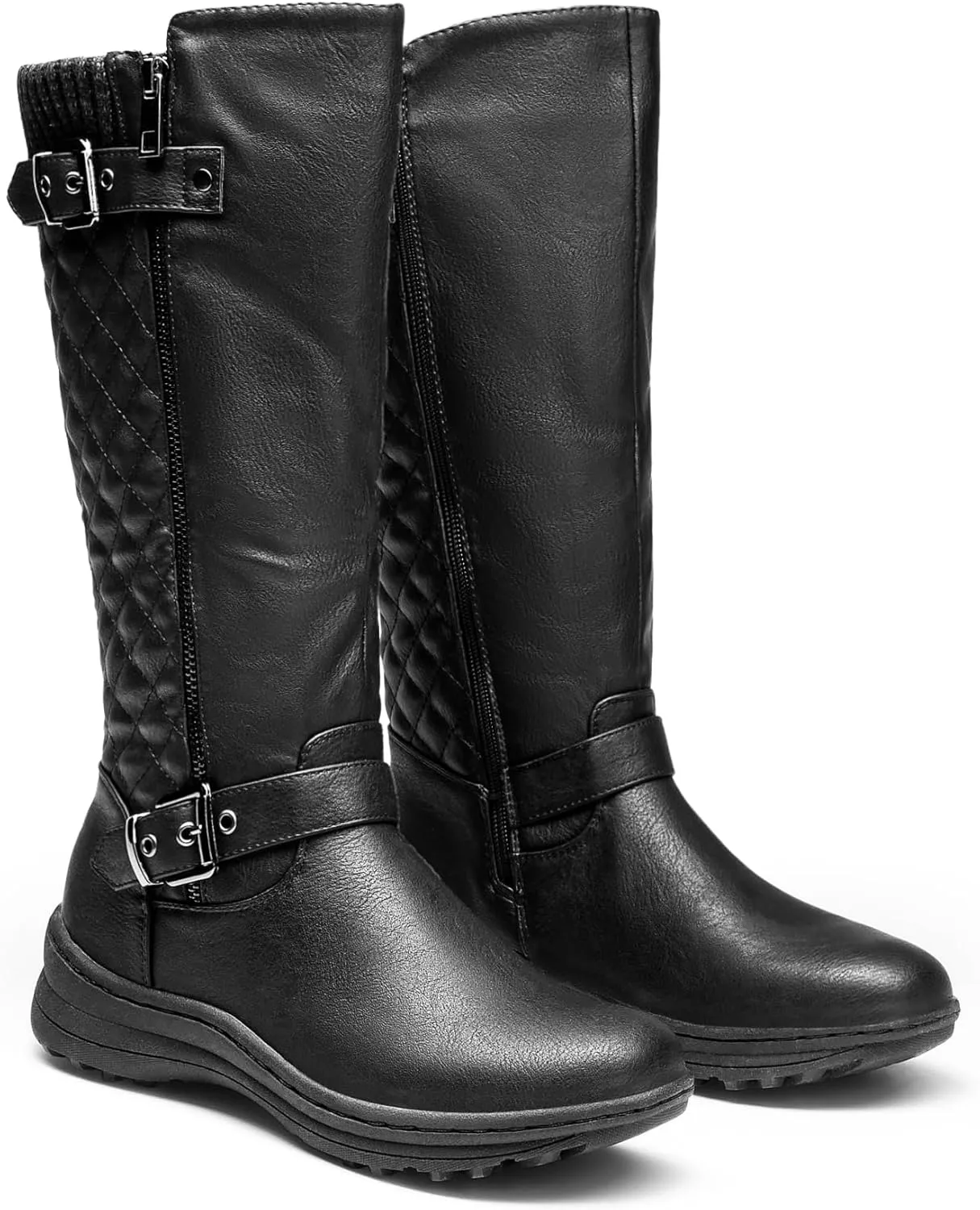 DREAM PAIRS Women's Faux Fur Knee High Boot Round Toe Fall Winter Boots