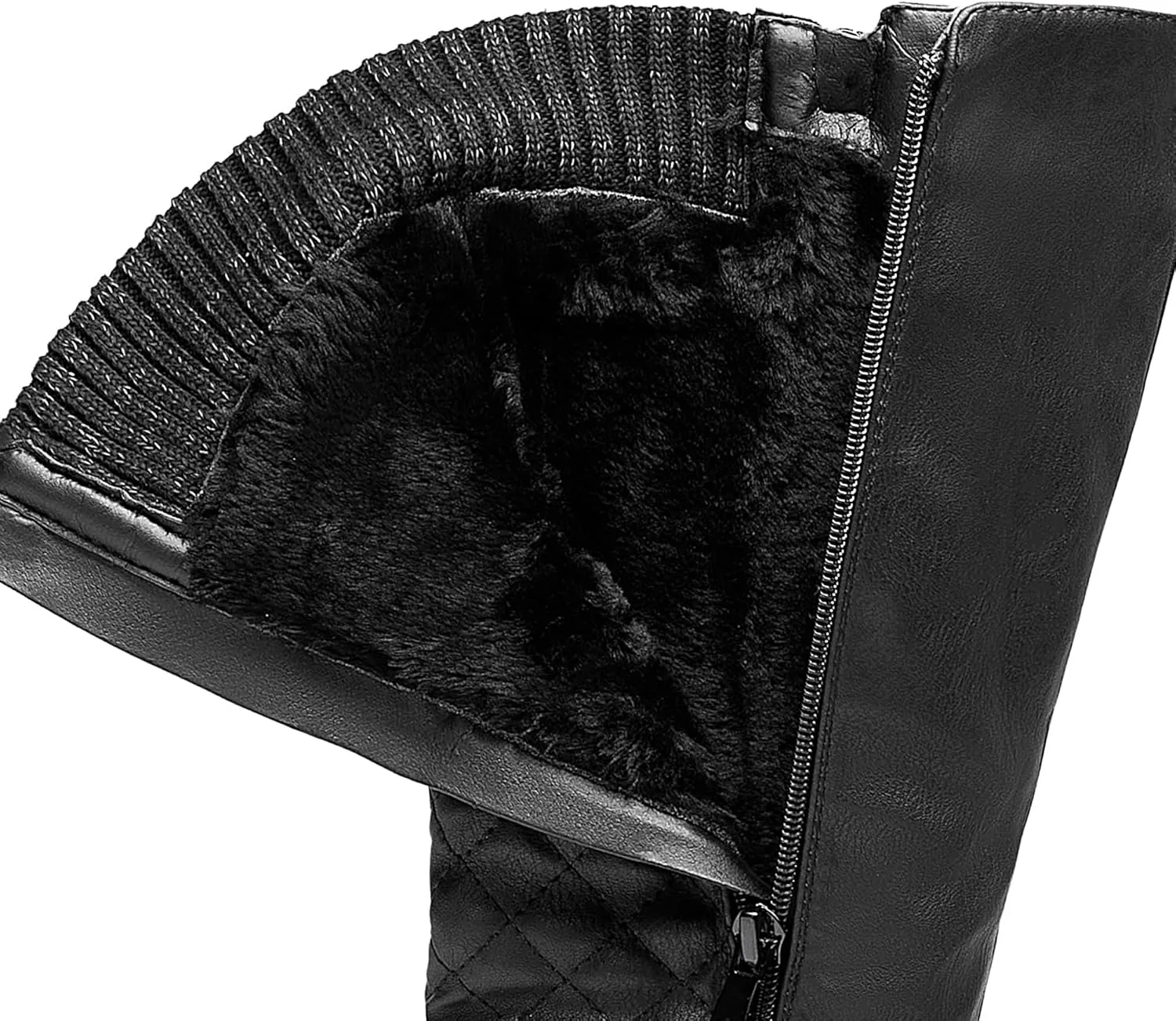 DREAM PAIRS Women's Faux Fur Knee High Boot Round Toe Fall Winter Boots