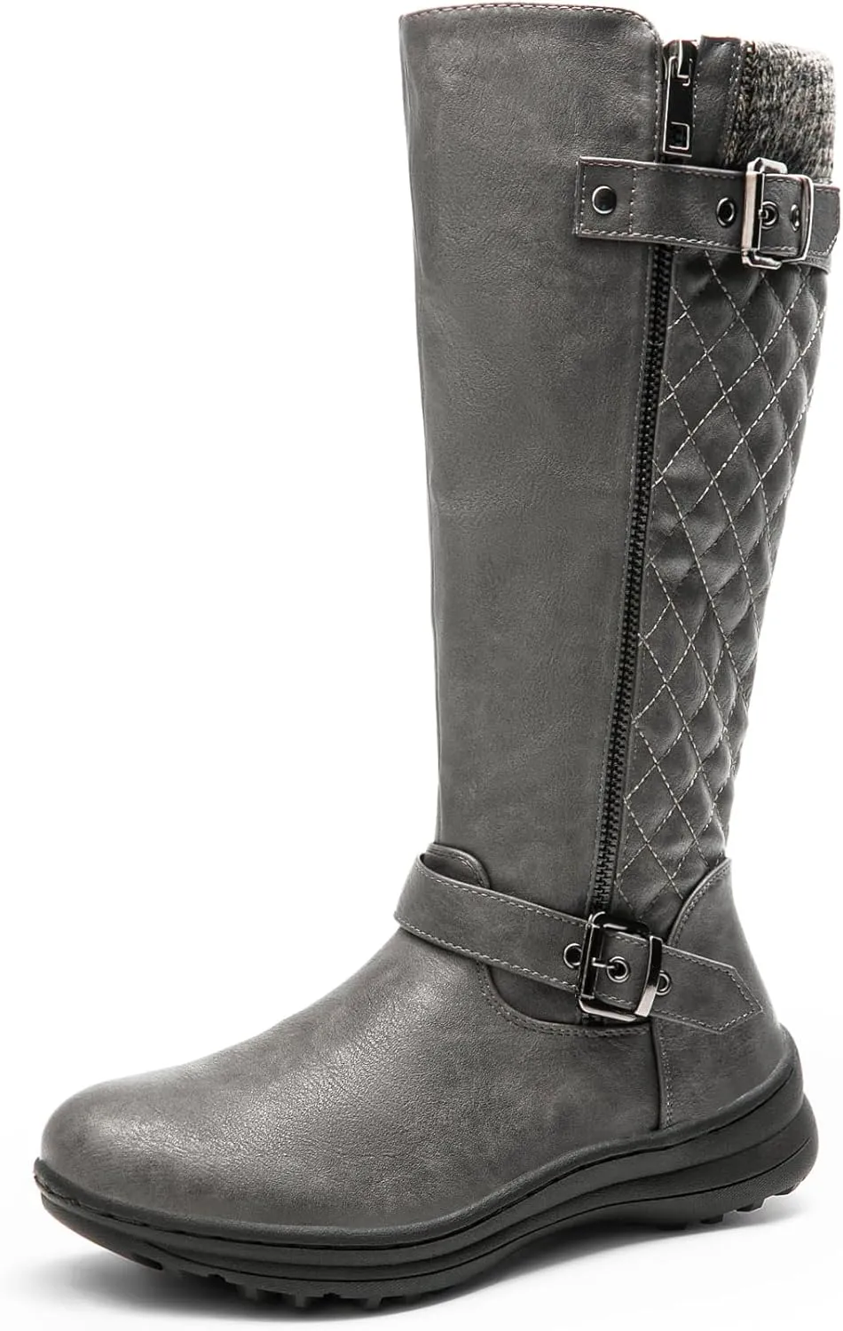 DREAM PAIRS Women's Faux Fur Knee High Boot Round Toe Fall Winter Boots