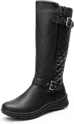 DREAM PAIRS Women's Faux Fur Knee High Boot Round Toe Fall Winter Boots
