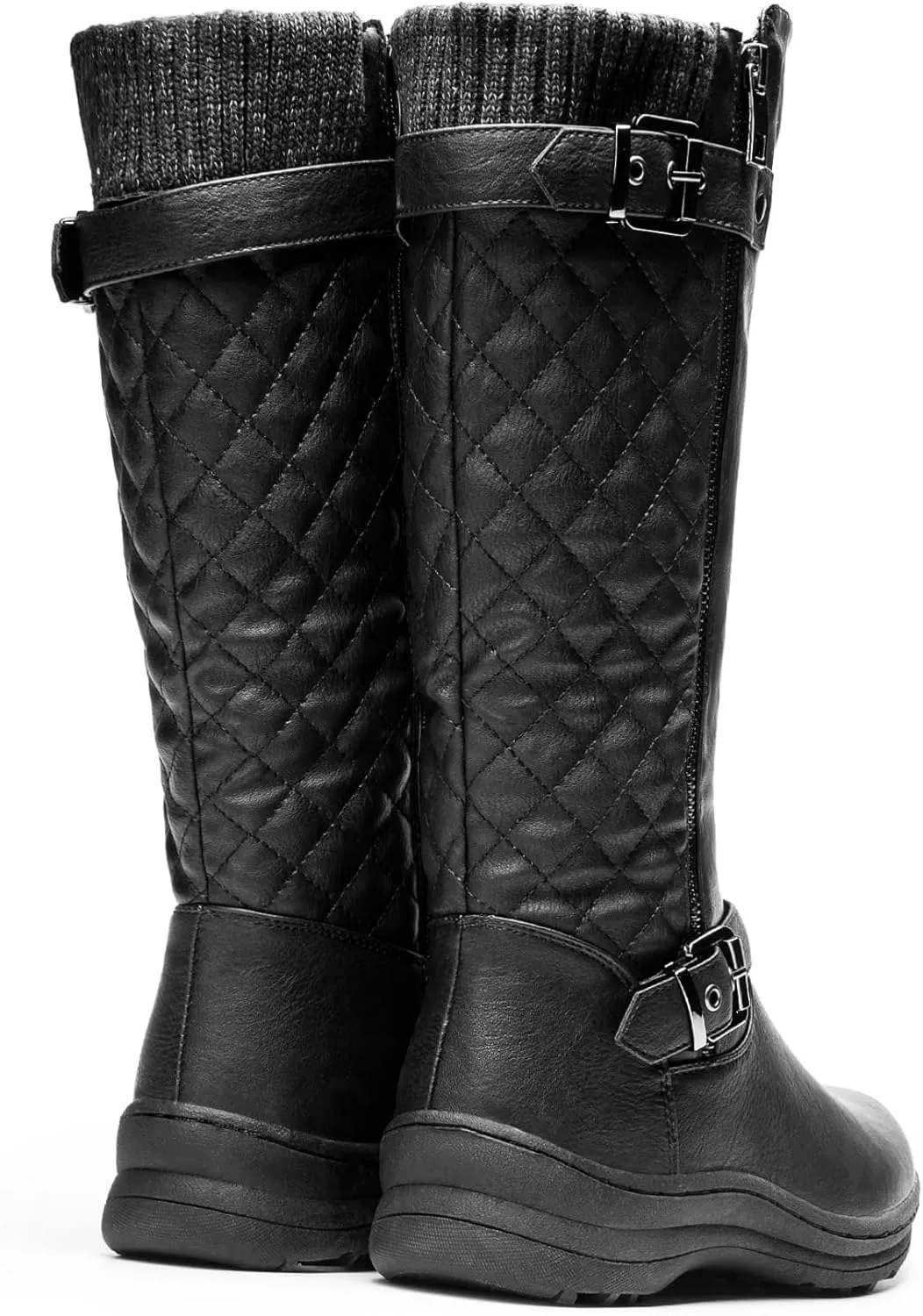 DREAM PAIRS Women's Faux Fur Knee High Boot Round Toe Fall Winter Boots
