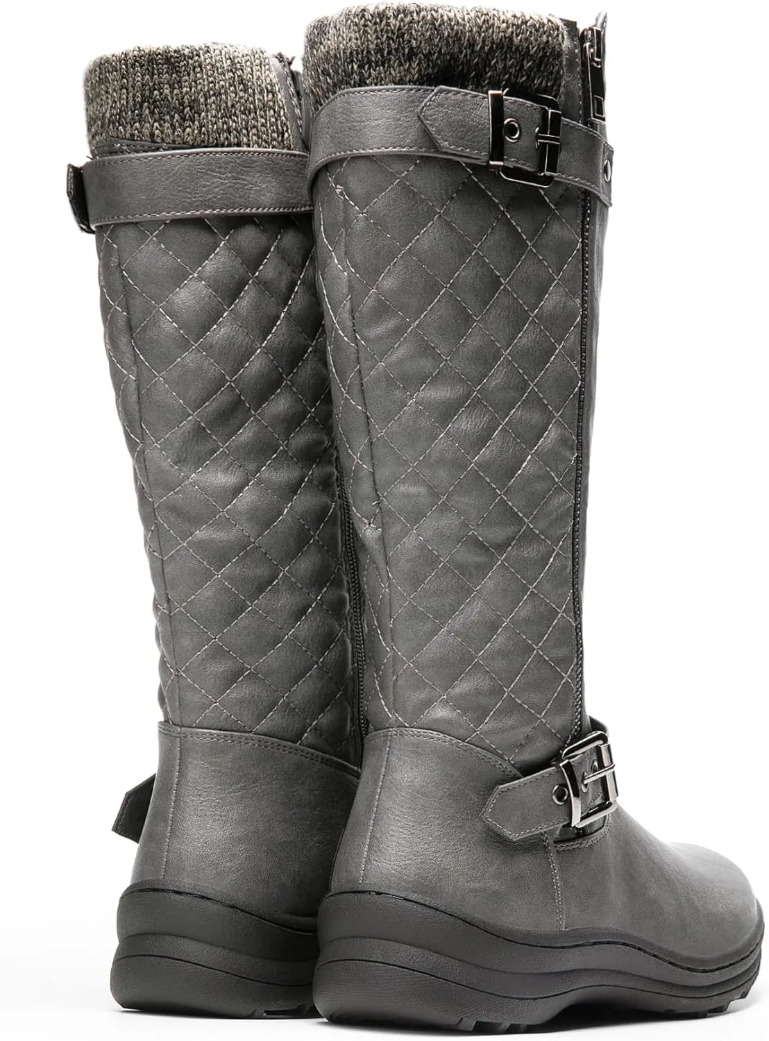 DREAM PAIRS Women's Faux Fur Knee High Boot Round Toe Fall Winter Boots