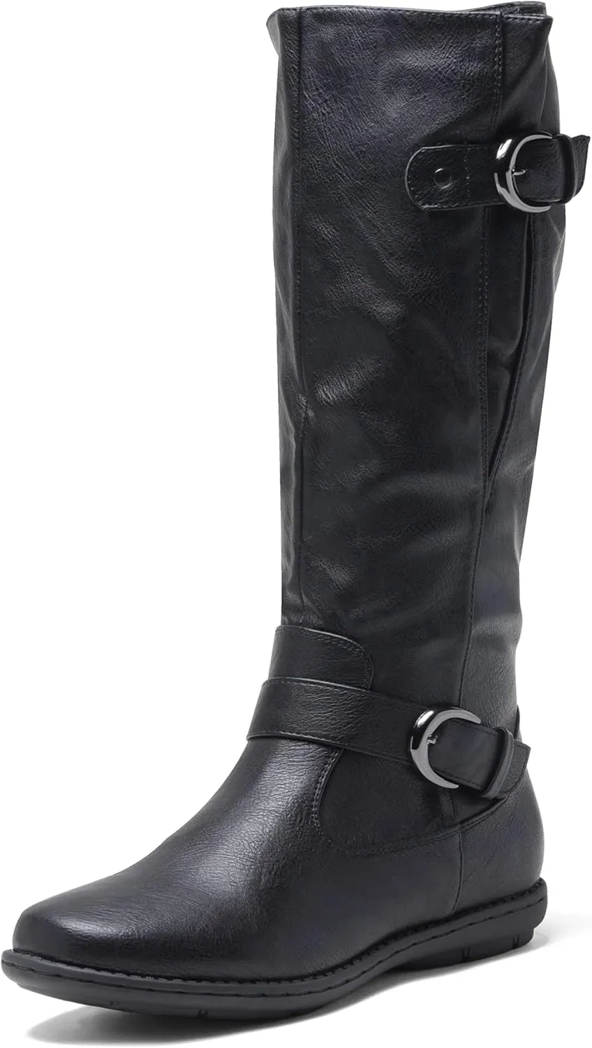 DREAM PAIRS Women's Faux Fur-Lined Knee High Winter Boots Fall Tall Boots