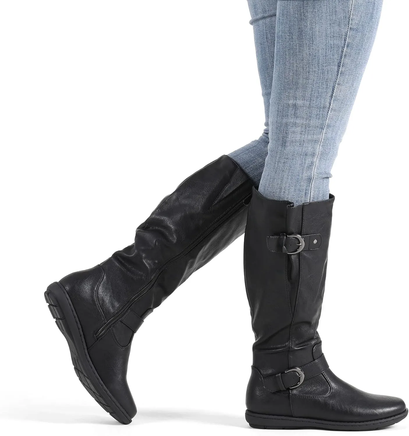 DREAM PAIRS Women's Faux Fur-Lined Knee High Winter Boots Fall Tall Boots