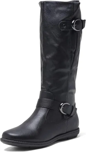 DREAM PAIRS Women's Faux Fur-Lined Knee High Winter Boots Fall Tall Boots