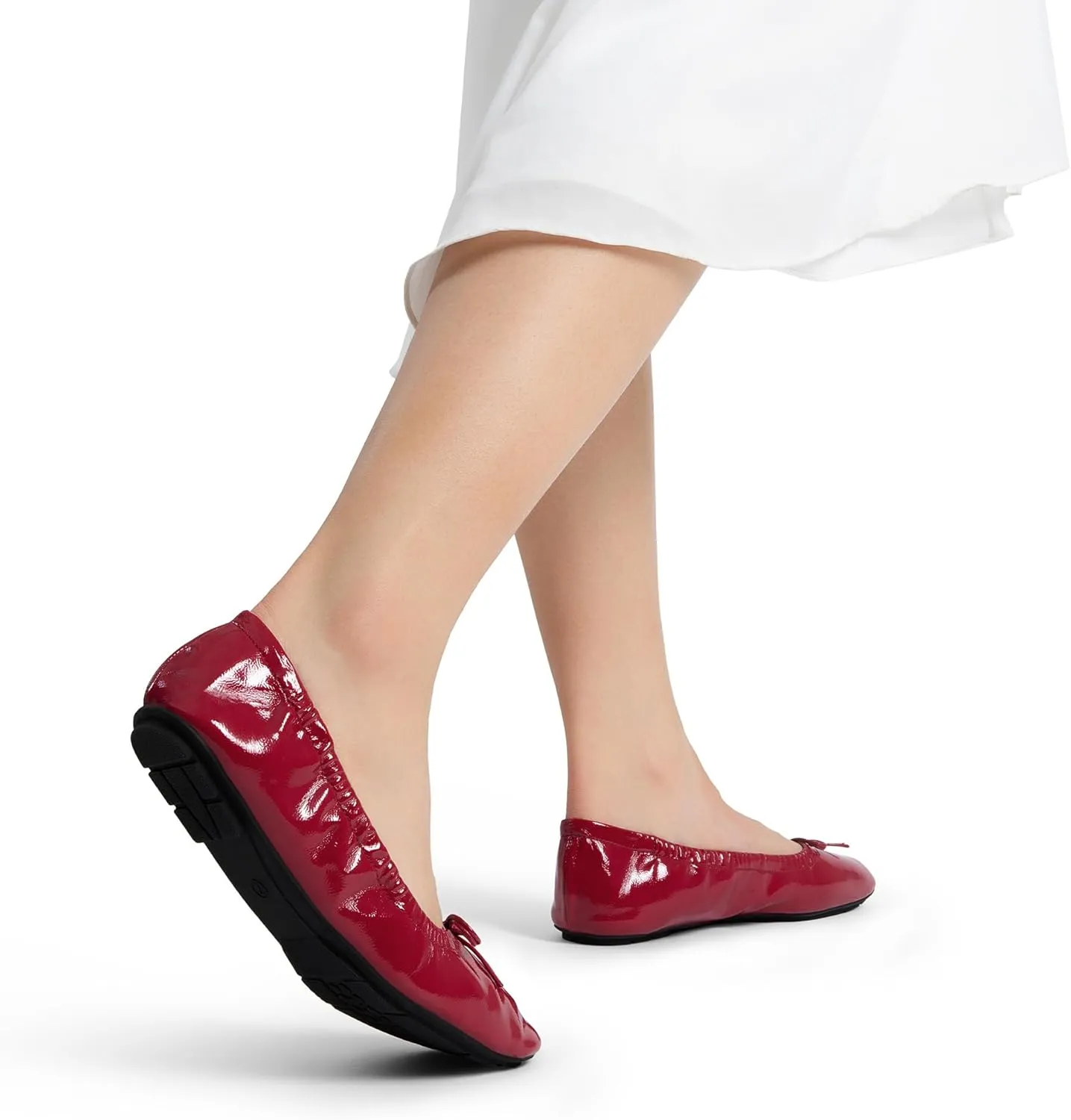 DREAM PAIRS Women's Flats Foldable Square Toe Ballet Flats for Women Bowknot Dressy Comfortable Light Weight Slip On Dress Shoes