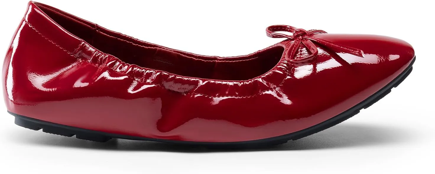 DREAM PAIRS Women's Flats Foldable Square Toe Ballet Flats for Women Bowknot Dressy Comfortable Light Weight Slip On Dress Shoes