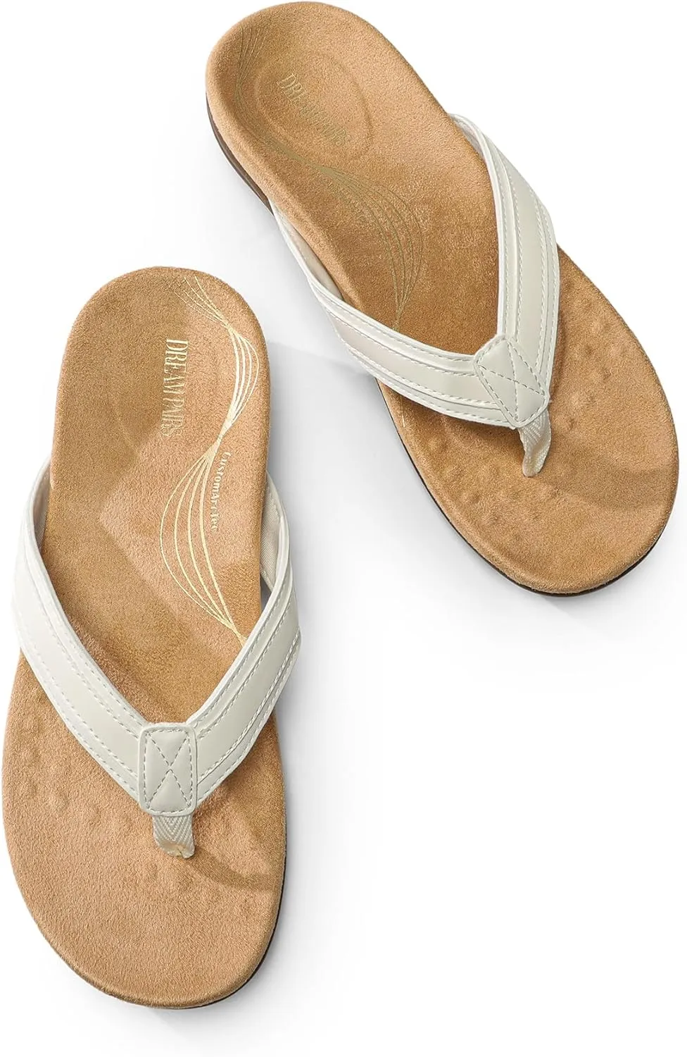 DREAM PAIRS Women's Flip Flops Arch Support Comfortable Soft Cushion Walking Thong Sandals for Summer Beach