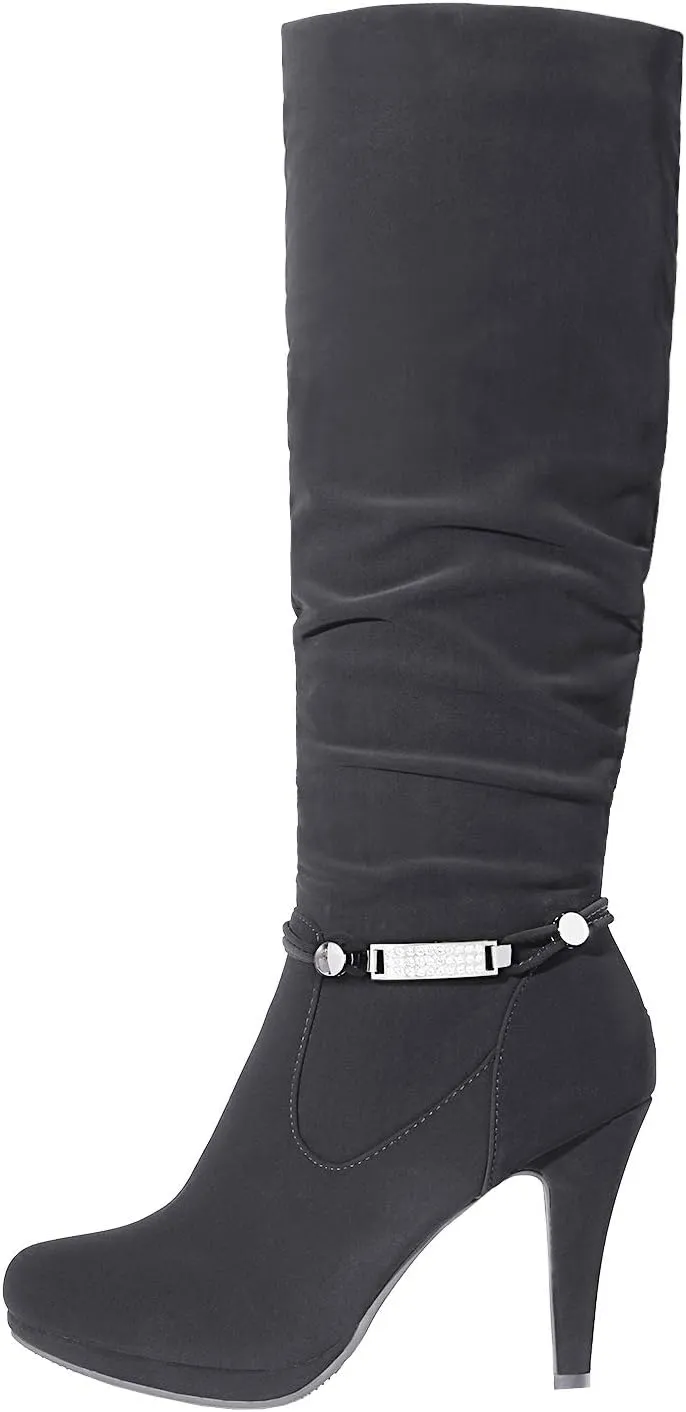 DREAM PAIRS Women's Knee High Platform Heel Boots