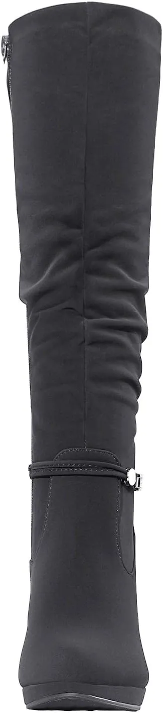 DREAM PAIRS Women's Knee High Platform Heel Boots