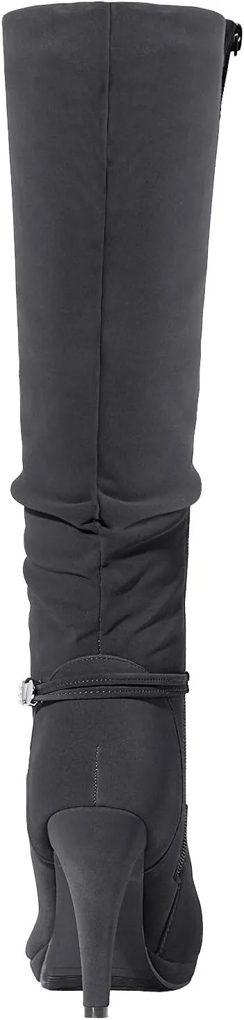 DREAM PAIRS Women's Knee High Platform Heel Boots