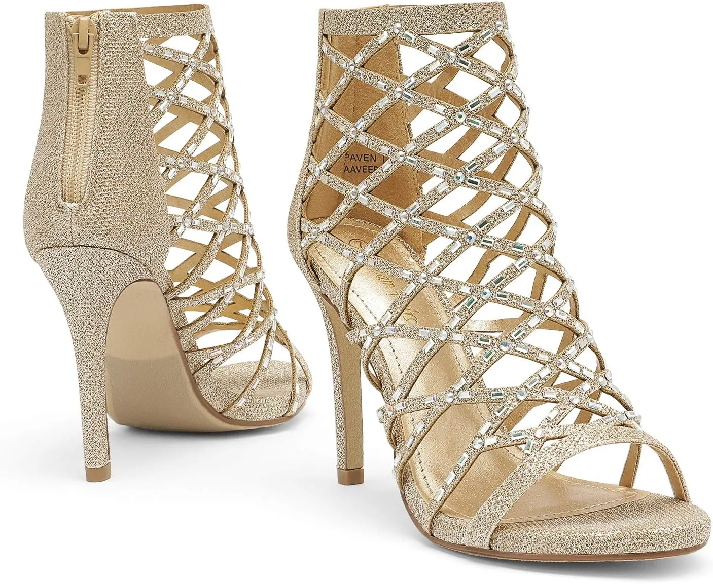 DREAM PAIRS Women's Rhinestone Ankle Strap Open Toe Stiletto Heel Sandals Cutout Dress Pump Shoes