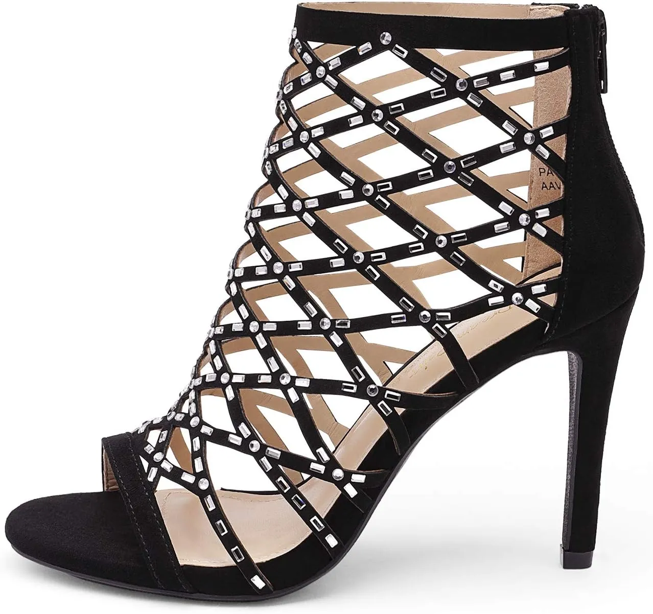 DREAM PAIRS Women's Rhinestone Ankle Strap Open Toe Stiletto Heel Sandals Cutout Dress Pump Shoes