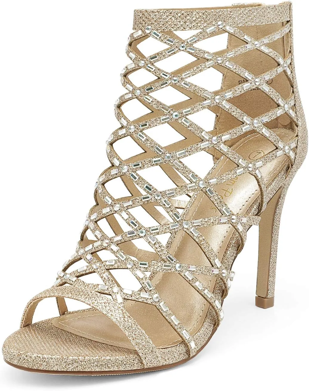 DREAM PAIRS Women's Rhinestone Ankle Strap Open Toe Stiletto Heel Sandals Cutout Dress Pump Shoes