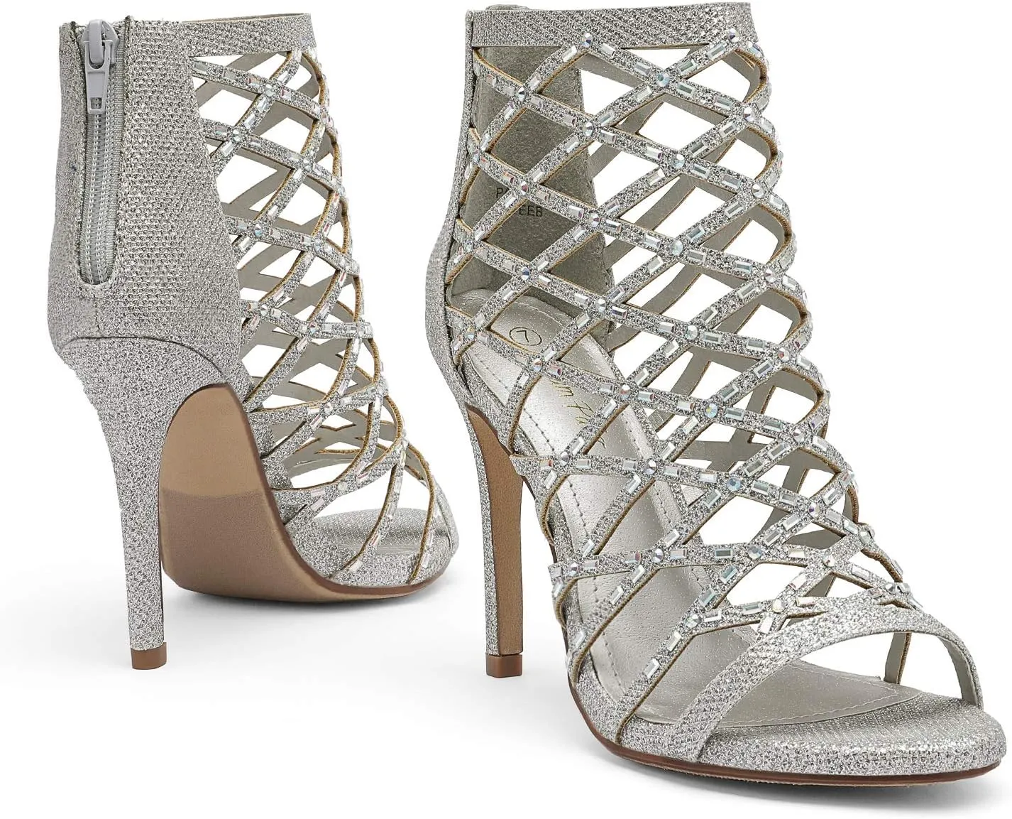 DREAM PAIRS Women's Rhinestone Ankle Strap Open Toe Stiletto Heel Sandals Cutout Dress Pump Shoes