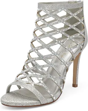 DREAM PAIRS Women's Rhinestone Ankle Strap Open Toe Stiletto Heel Sandals Cutout Dress Pump Shoes