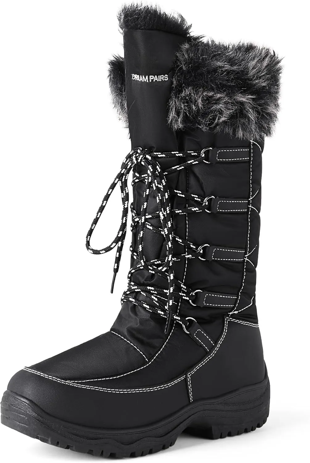DREAM PAIRS Women's Warm Faux Fur Lined Mid-Calf Winter Snow Boots