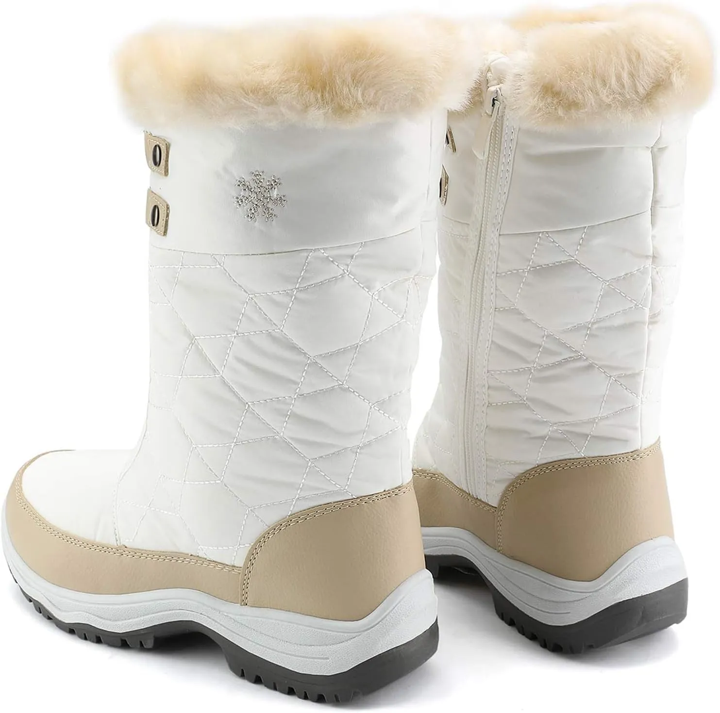 DREAM PAIRS Women's Warm Faux Fur Lined Mid-Calf Winter Snow Boots