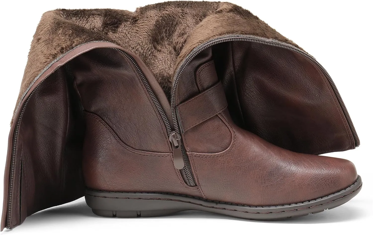 DREAM PAIRS Women's Wide Calf Knee High Boots, Fashion Faux Fur-Lined Winter Boots