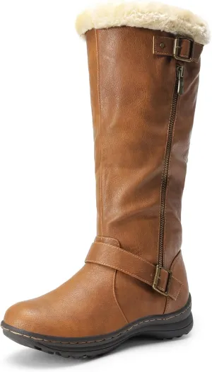 DREAM PAIRS Women's Winter Fully Fur Lined Zipper Closure Snow Knee High Boots